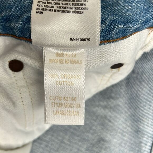 AGOLDE Lana Slice Straight Leg Jeans Size 31 Mid Rise Light Blue 90s Revolve - Picture 5 of 13